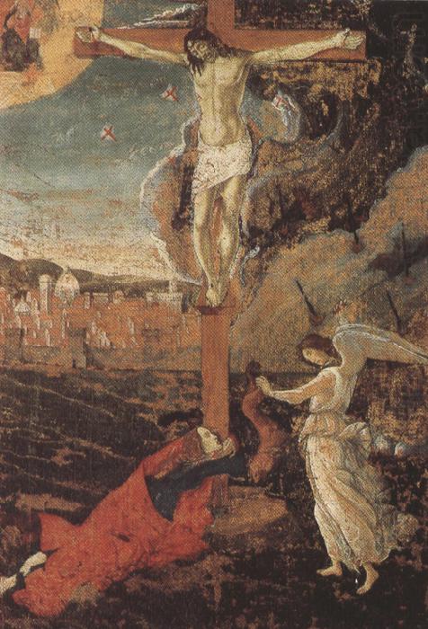 Sandro Botticelli Crucifixion with the Penitent Magdalene and an angel (mk36) china oil painting image